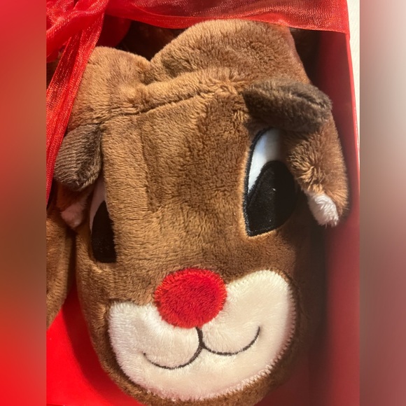 NWT Rudolph Slipper with Headband Gift Set - Picture 4 of 6